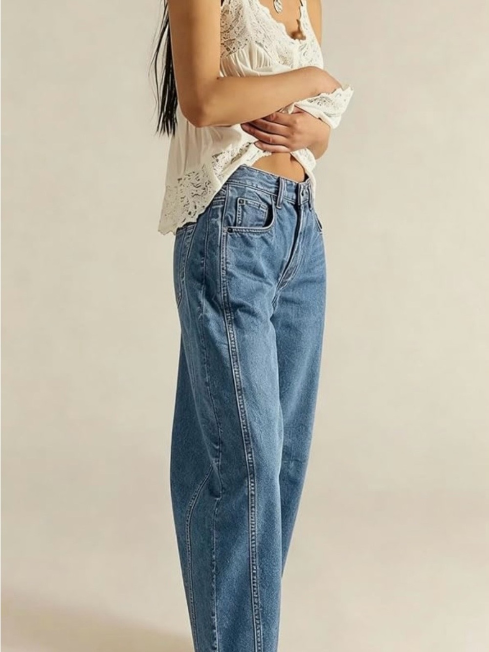 Light Blue Boyfriend Jeans for Women - Relaxed Fit